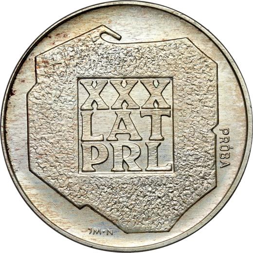 Rewers monety - PRÓBA 200 złotych 1974 MW JMN "XXX lat PRL" Srebro Rant gładki - cena srebrnej monety - Polska, PRL