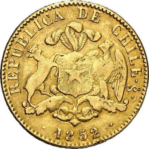 Аверс монеты - 5 песо 1852 года So - цена золотой монеты - Чили, Республика