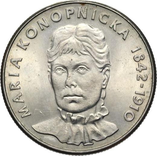 Reverso 20 eslotis 1978 MW "Maria Konopnicka" Cuproníquel - valor de la moneda  - Polonia, República Popular