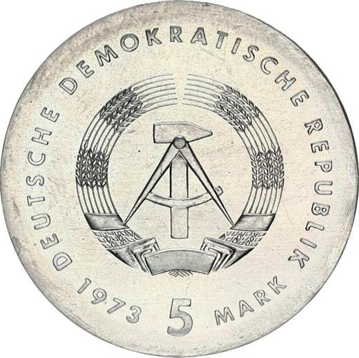 Reverse 5 Mark 1973 A "Otto Lilienthal" -  Coin Value - Germany, GDR