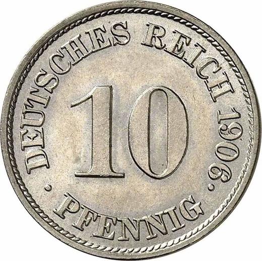 Аверс монеты - 10 пфеннигов 1906 года J "Тип 1890-1916" - цена  монеты - Германия, Германская Империя