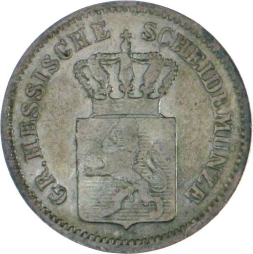 Anverso 1 Kreuzer 1863 - valor de la moneda de plata - Hesse-Darmstadt, Luis III