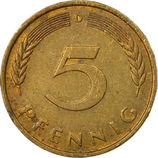 Аверс монеты - 5 пфеннигов 1978 года D - цена  монеты - Германия, ФРГ