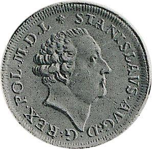 Anverso Prueba Trojak (3 groszy) 1765 - valor de la moneda  - Polonia, Estanislao II Poniatowski