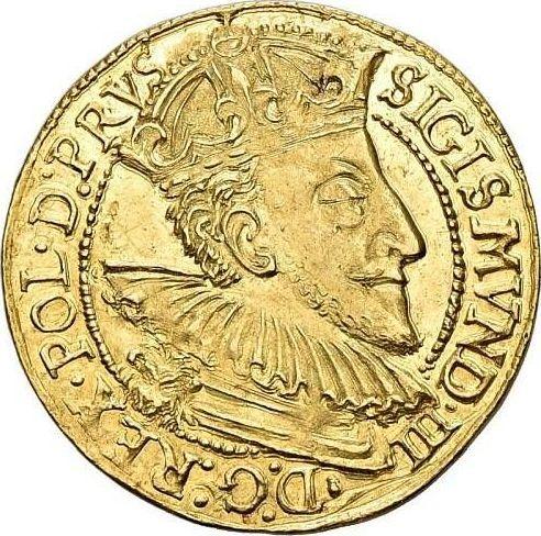 Аверс монеты - Дукат 1591 года "Гданьск" - цена золотой монеты - Польша, Сигизмунд III Ваза