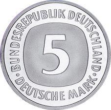 Anverso 5 marcos 1976 D - valor de la moneda  - Alemania, RFA