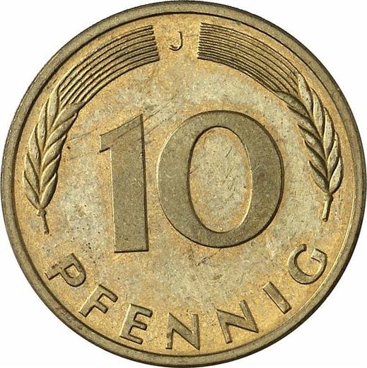 Anverso 10 Pfennige 1995 J - valor de la moneda  - Alemania, RFA