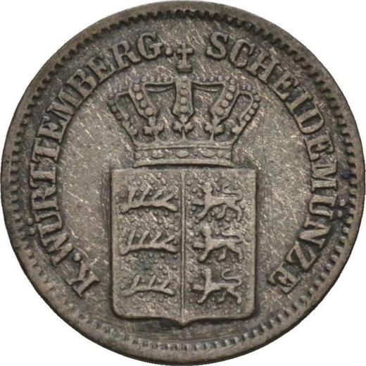 Аверс монеты - 1 крейцер 1863 года - цена серебряной монеты - Вюртемберг, Вильгельм I