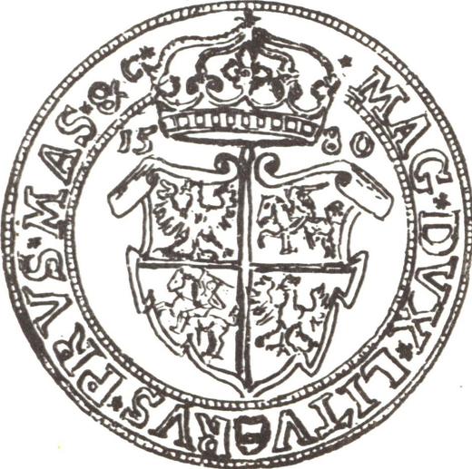 Реверс монеты - Талер 1580 года - цена серебряной монеты - Польша, Стефан Баторий