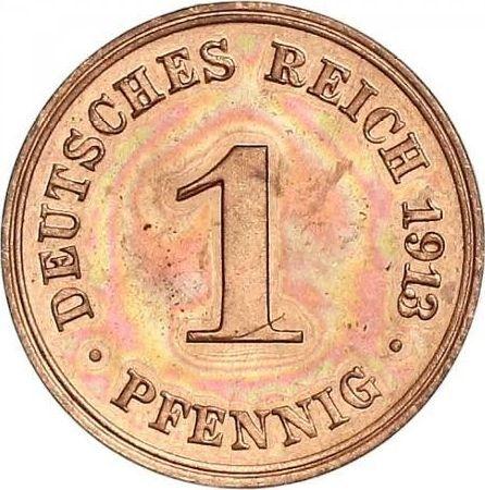 Anverso 1 Pfennig 1913 D "Tipo 1890-1916" - valor de la moneda  - Alemania, Imperio alemán