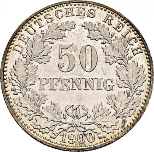 Anverso 50 Pfennige 1900 J "Tipo 1896-1903" - valor de la moneda de plata - Alemania, Imperio alemán