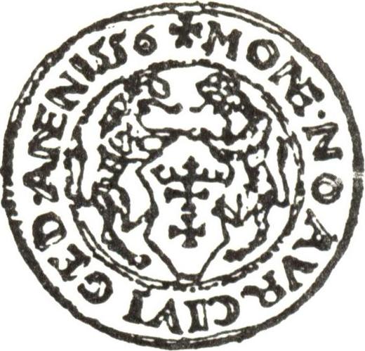 Реверс монеты - Дукат 1556 года "Гданьск" - цена золотой монеты - Польша, Сигизмунд II Август