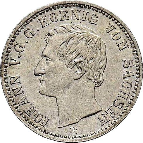 Аверс монеты - 1/6 талера 1863 года B - цена серебряной монеты - Саксония-Альбертина, Иоганн