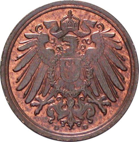 Реверс монеты - 1 пфенниг 1911 года D "Тип 1890-1916" - цена  монеты - Германия, Германская Империя