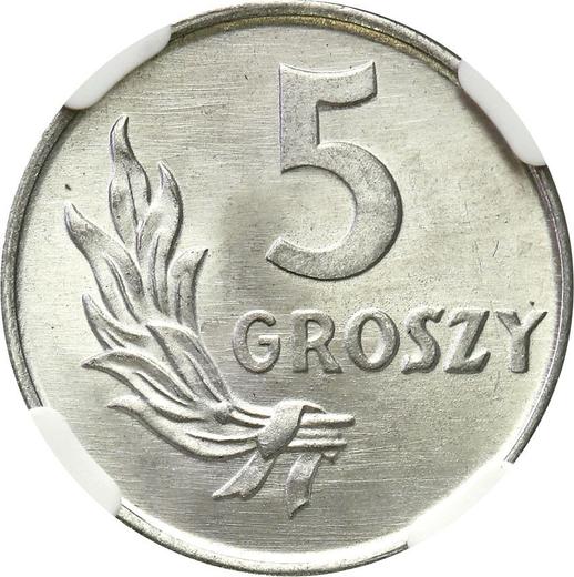Reverso 5 groszy 1949 Aluminio - valor de la moneda  - Polonia, República Popular