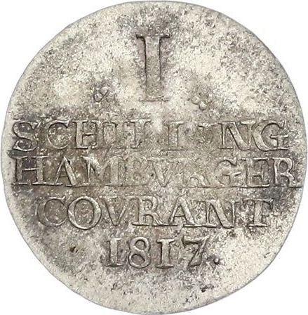 Rewers monety - 1 szeląg 1817 H.S.K. - cena  monety - Hamburg, Wolne Miasto