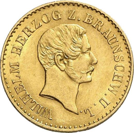 Awers monety - 2 1/2 talara 1851 B - cena złotej monety - Brunszwik-Wolfenbüttel, Wilhelm