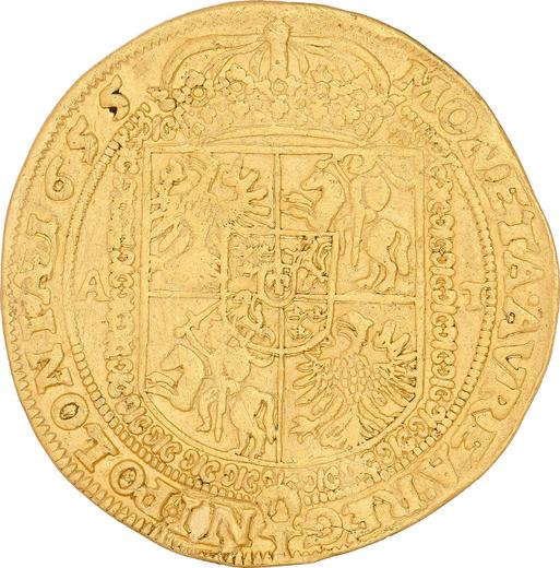 Реверс монеты - Дукат 1655 года AT "Портрет в короне" - цена золотой монеты - Польша, Ян II Казимир