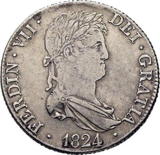 Аверс монеты - 4 реала 1824 года M AJ - цена серебряной монеты - Испания, Фердинанд VII