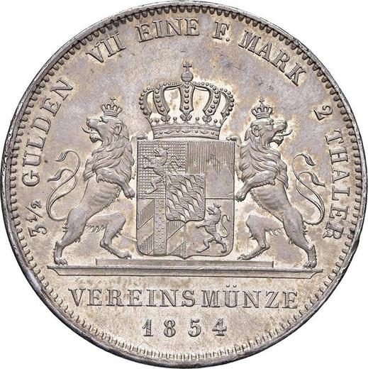 Reverso 2 táleros 1854 - valor de la moneda de plata - Baviera, Maximilian II