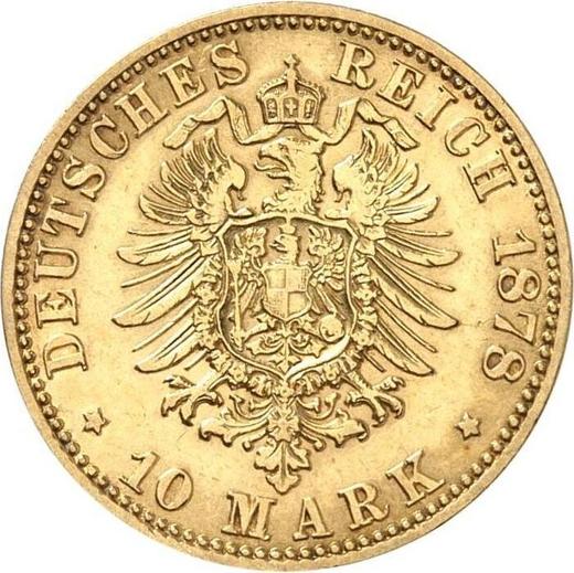 Reverso 10 marcos 1878 A "Prusia" - valor de la moneda de oro - Alemania, Imperio alemán