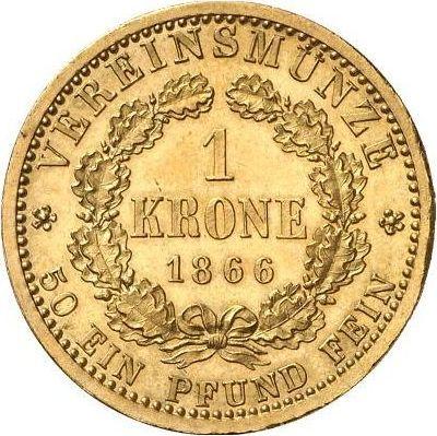 Reverso 1 corona 1866 A - valor de la moneda de oro - Prusia, Guillermo I