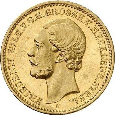 Awers monety - 20 marek 1874 A "Meklemburgii-Strelitz" - cena złotej monety - Niemcy, Cesarstwo Niemieckie