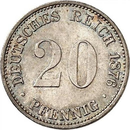 Anverso 20 Pfennige 1876 C "Tipo 1873-1877" - valor de la moneda de plata - Alemania, Imperio alemán