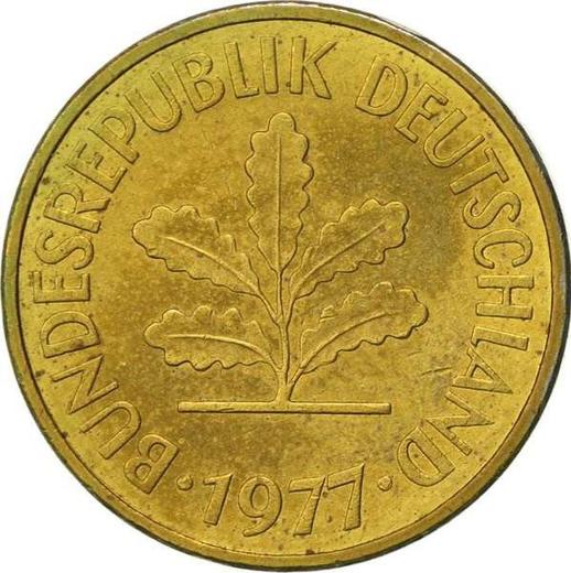 Reverso 5 Pfennige 1977 J - valor de la moneda  - Alemania, RFA