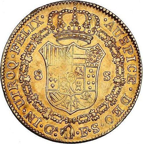 Реверс монеты - 8 эскудо 1821 года G FS "Тип 1814-1821" - цена золотой монеты - Мексика, Фердинанд VII