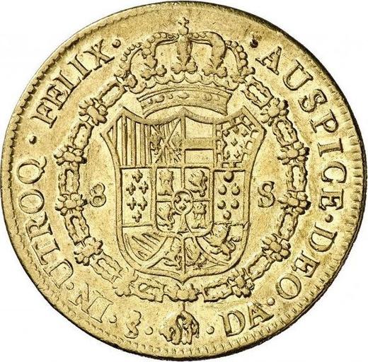 Реверс монеты - 8 эскудо 1774 года So DA - цена золотой монеты - Чили, Карл III