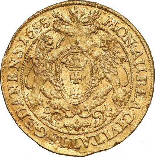Rewers monety - Dwudukat 1658 DL "Gdańsk" - cena złotej monety - Polska, Jan II Kazimierz