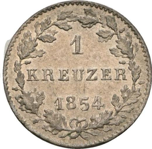 Rewers monety - 1 krajcar 1854 - cena srebrnej monety - Hesja-Darmstadt, Ludwik III