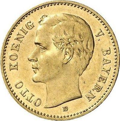 Аверс монеты - 10 марок 1906 года D "Бавария" - цена золотой монеты - Германия, Германская Империя