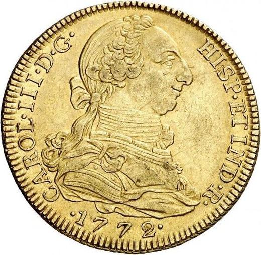 Avers 4 Escudos 1772 M PJ - Goldmünze Wert - Spanien, Karl III