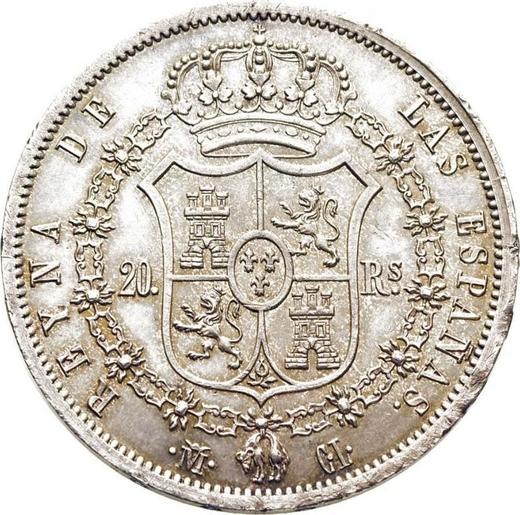 Реверс монеты - 20 реалов 1839 года M CL - цена серебряной монеты - Испания, Изабелла II