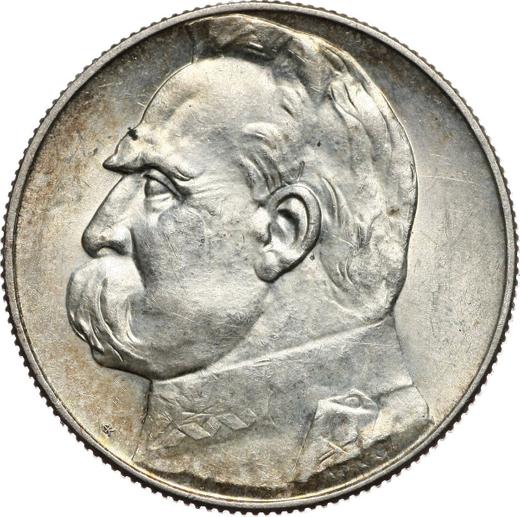 Reverso 5 eslotis 1938 "Józef Piłsudski" - valor de la moneda de plata - Polonia, Segunda República