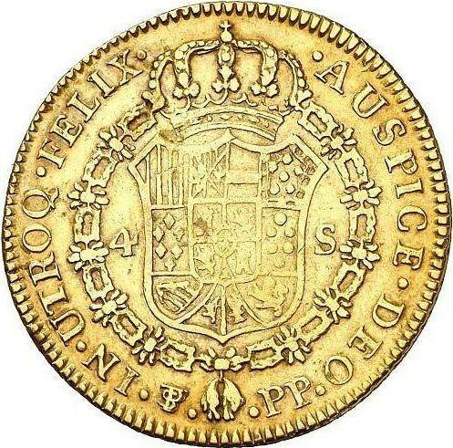 Реверс монеты - 4 эскудо 1800 года PTS PP - цена золотой монеты - Боливия, Карл IV