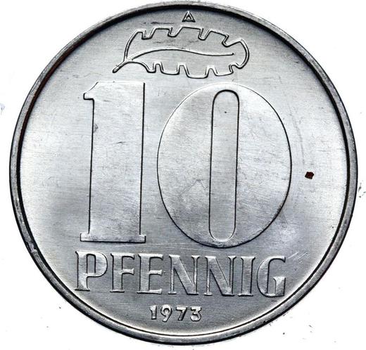 Аверс монеты - 10 пфеннигов 1973 года A - цена  монеты - Германия, ГДР