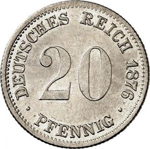 Avers 20 Pfennig 1876 G "Typ 1873-1877" - Silbermünze Wert - Deutschland, Deutsches Kaiserreich