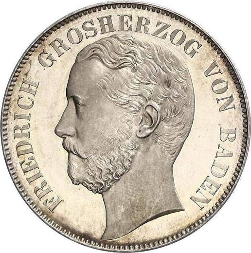 Аверс монеты - Талер 1871 года - цена серебряной монеты - Баден, Фридрих I
