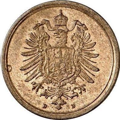 Реверс монеты - 1 пфенниг 1887 года D "Тип 1873-1889" - цена  монеты - Германия, Германская Империя