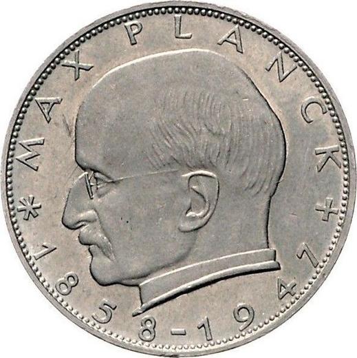 Аверс монеты - 2 марки 1963 года J "Планк" - цена  монеты - Германия, ФРГ