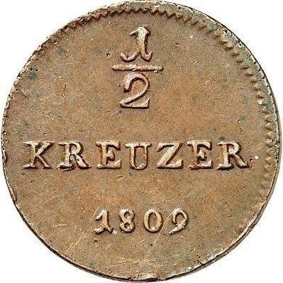 Rewers monety - 1/2 krajcara 1809 - cena  monety - Hesja-Darmstadt, Ludwik I