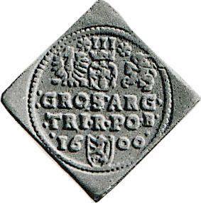 Reverse 3 Groszy (Trojak) 1600 B "Bydgoszcz Mint" Klippe - Silver Coin Value - Poland, Sigismund III Vasa