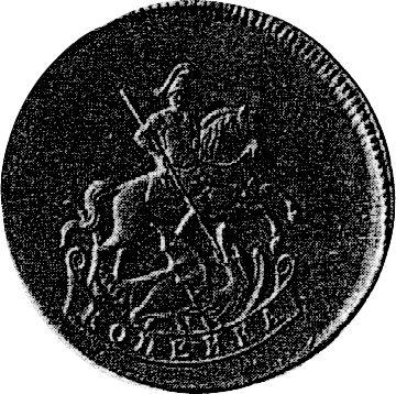 Anverso Prueba 1 kopek 1780 Fecha en forma de "178" Reacuñación - valor de la moneda  - Rusia, Catalina II