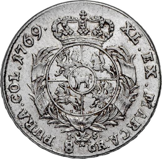 Reverso Dwuzłotówka (8 groszy) 1769 IS - valor de la moneda de plata - Polonia, Estanislao II Poniatowski