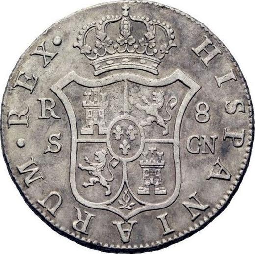 Reverse 8 Reales 1796 S CN - Silver Coin Value - Spain, Charles IV