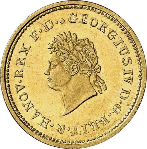 Аверс монеты - 10 талеров 1823 года B - цена золотой монеты - Ганновер, Георг IV