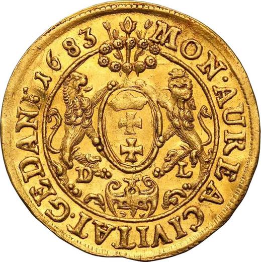 Rewers monety - Dukat 1683 DL "Gdańsk" - cena złotej monety - Polska, Jan III Sobieski